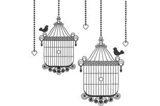 2 Cages Embroidery Design