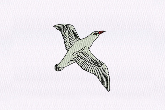 Flying Seagull Bird Embroidery Design