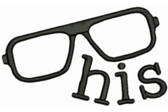 His Glasses Embroidery Design