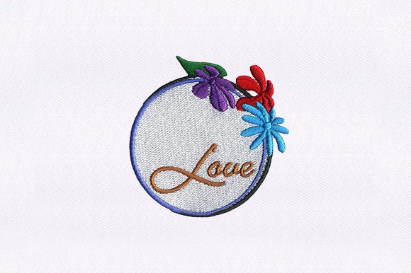Love Caption Embroidery Design