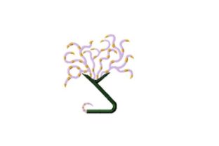 Purple Snake Plant Embroidery