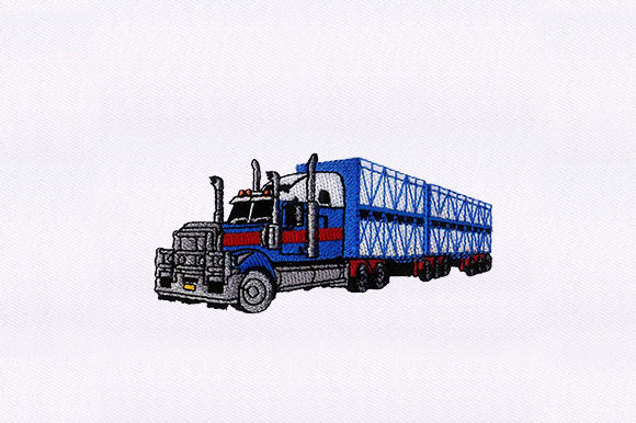 Trailer Truck Vehicle Embroidery Design